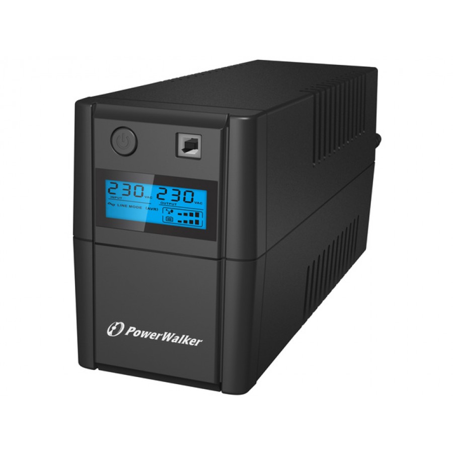 UPS Power Walker Line-Interactive 650VA, 2x Schuko, Rj11 In/Out, USB, LCD