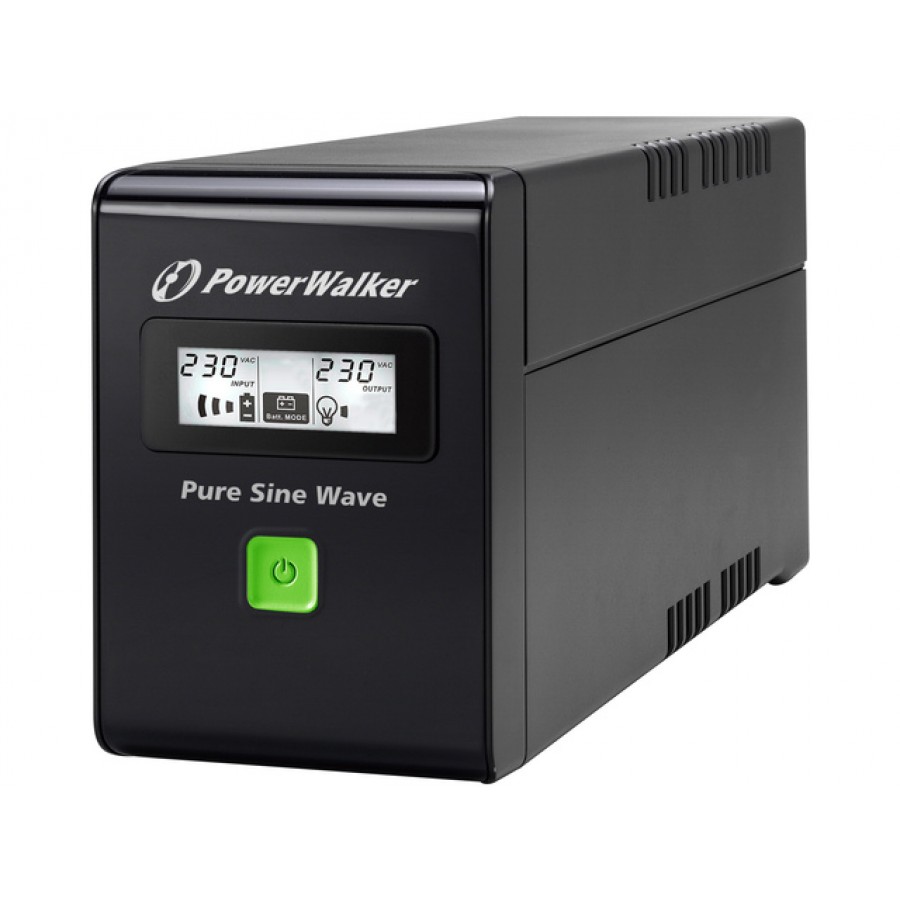 UPS Power Walker Line-Interactive 800VA 2x 230V Schuko, Pure Sine Wave, Rj11/45 In/Out, USB, LCD