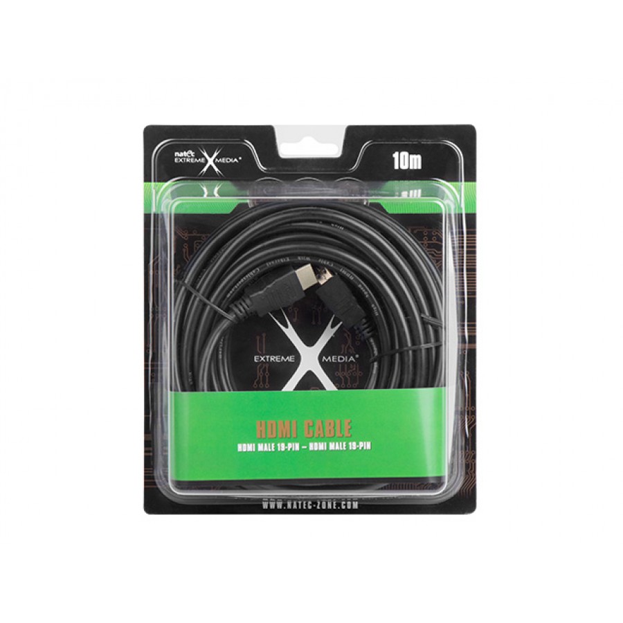 Kabel HDMI-HDMI V1.4 Lan 10m Natec Extreme Media (BLISTER)