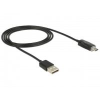 Kabel USB Micro Am-Mbm5p 2.0+Wskaźnik Ładowania LED 1m Black Delock