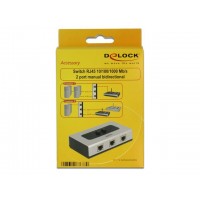 Przełącznik Lan 2 Porty Rj45 10/100/1000mb/S Manual Bidirectional Delock