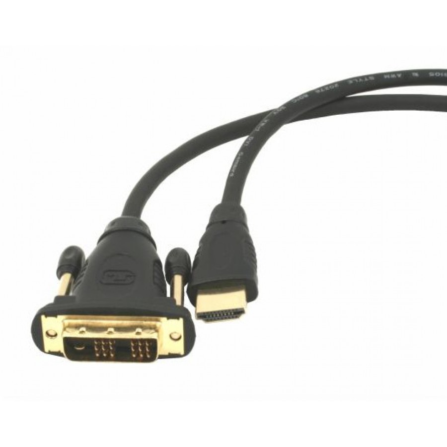 Kabel HDMI(M)->DVI-D(M)(18+1) 1.8m Czarny Single Link Gold Lanberg 50-Pack