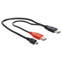 Kabel USB Am X2->Bm Mini 2.0 20cm Delock