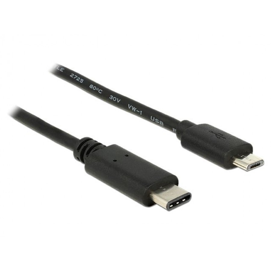 Kabel USB Type-C->Micro USB 2.0(F) 1m Black Delock