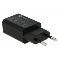 Ładowarka Adapter Napięcia 230V-USB 5V/9V/12V Qualcomm Quick Charge 2.0 Black Delock