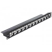 Patch Panel 24 Port 1u Do Modułów 19" Keystone Black Delock