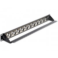 Patch Panel 24 Port 1u Do Modułów 19" Keystone Black Delock