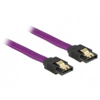 Kabel Sata Data III 6Gb/s 30cm Z Zatrzaskami Metalowymi Gold-Plated Premium Delock