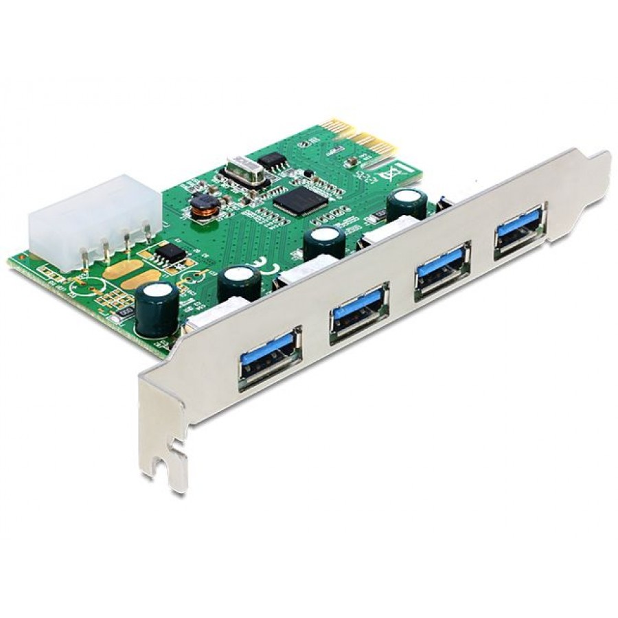 Karta PCI Express->USB 3.0 4-Port + Śledź Low Profile Chipset Nec Delock