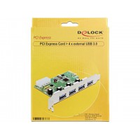 Karta PCI Express->USB 3.0 4-Port + Śledź Low Profile Chipset Nec Delock