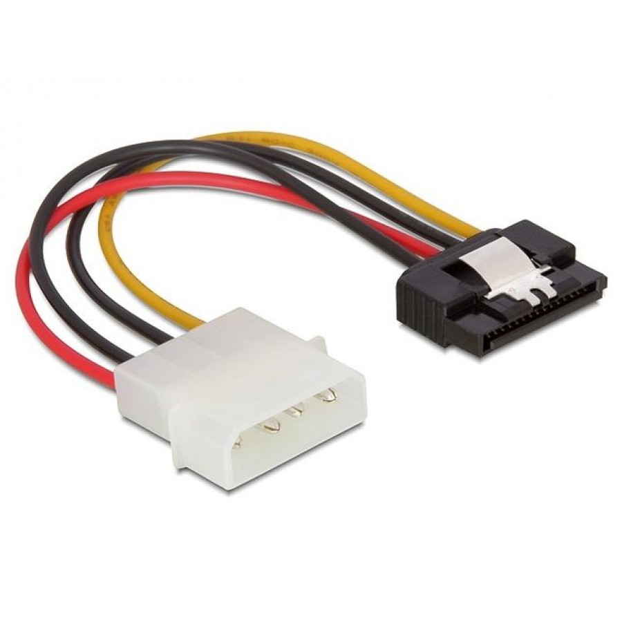 Kabel Sata Zasilający HDD (M)->MOLEX(M) 15cm Metalowy Zatrzask Delock