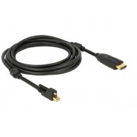 Kabel Displayport Mini M V1.2 Ze Śrubą-> HDMI M 5m 4k Aktywny Czarny Delock