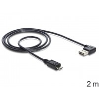 Kabel USB Am 2.0 Easy-USB Kątowy 90° -> USB 2.0 Micro-Bm 2 M