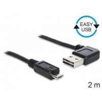 Kabel USB Am 2.0 Easy-USB Kątowy 90° -> USB 2.0 Micro-Bm 2 M