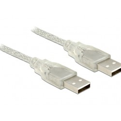 Kabel USB Am-Am 2.0 1m Przezroczysty Delock