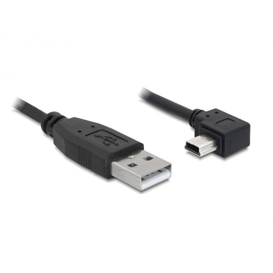 Kabel USB 2.0 Am->USB Mini-Bm 5 Pin Kątowy 90° 5m Delock