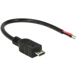 Raspberry Kabel USB Micro Bf->2x Luźne Przewody VCC/Gnd 10 Cm Delock