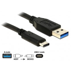 Kabel USB Type-C(M)-Am 3.1 50cm Black Delock