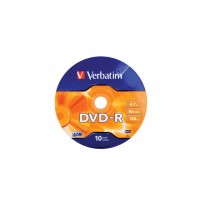 DVD-R Verbatim 4.7GB X16 Matt Silver Wrap 10 Spindle