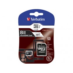 Karta Pamięci Verbatim Micro SDHC 8GB Class 10 + Adapter Sd