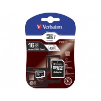 Karta Pamięci Verbatim Micro SDHC 16GB Class 10 + Adapter Sd