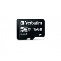 Karta Pamięci Verbatim Micro SDHC 16GB Class 10 + Adapter Sd