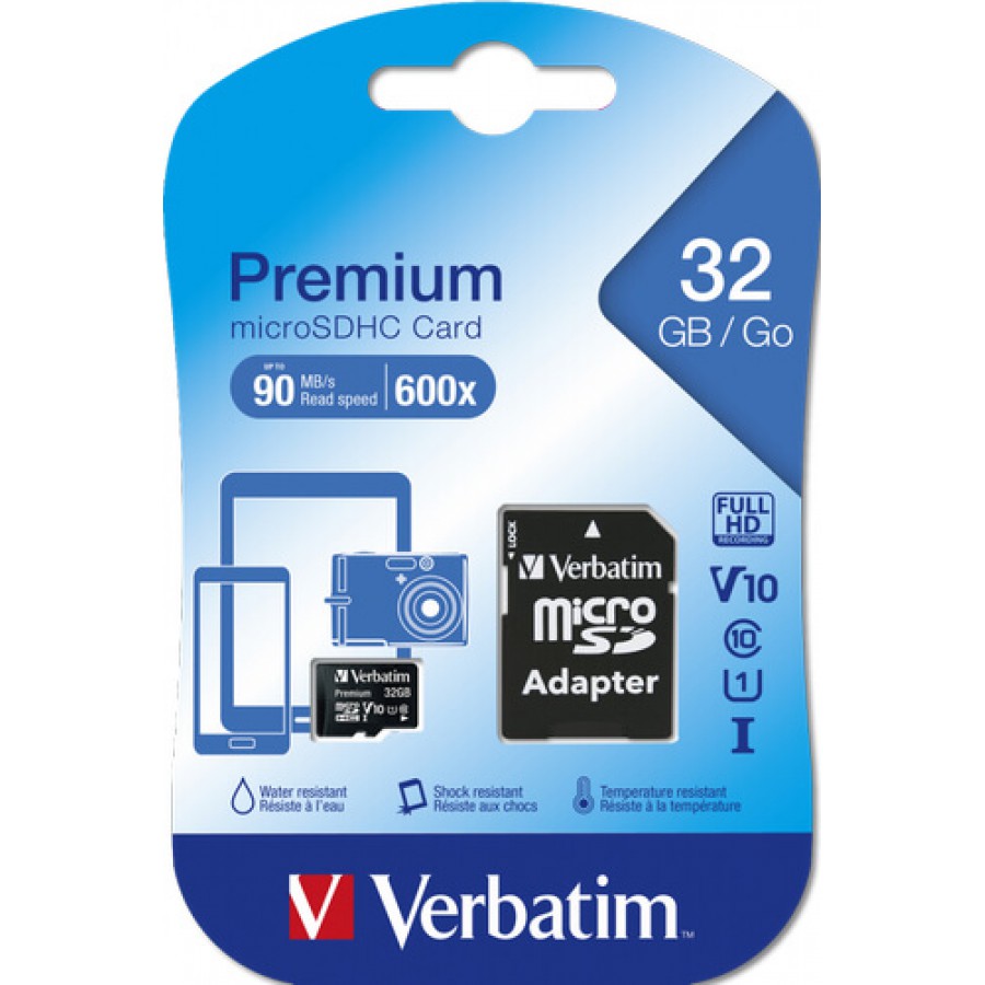 Karta Pamięci Verbatim Micro SDHC 32GB Class 10 + Adapter Sd