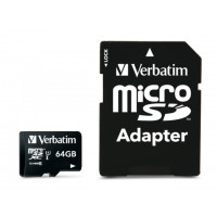 Karta Pamięci Verbatim Micro SDXC 64GB Class 10 + Adapter Sd