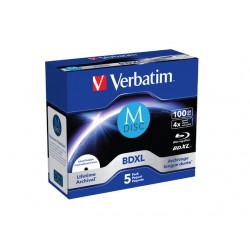 M-Disc BD-R Verbatim 100GB X4 Printable 5 Jewel Case