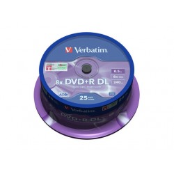 DVD+R Verbatim 8.5GB X8 Double Layer 25 Cake