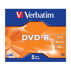 DVD-R Verbatim 4.7GB X16 Matt Silver 5 Jewel Case