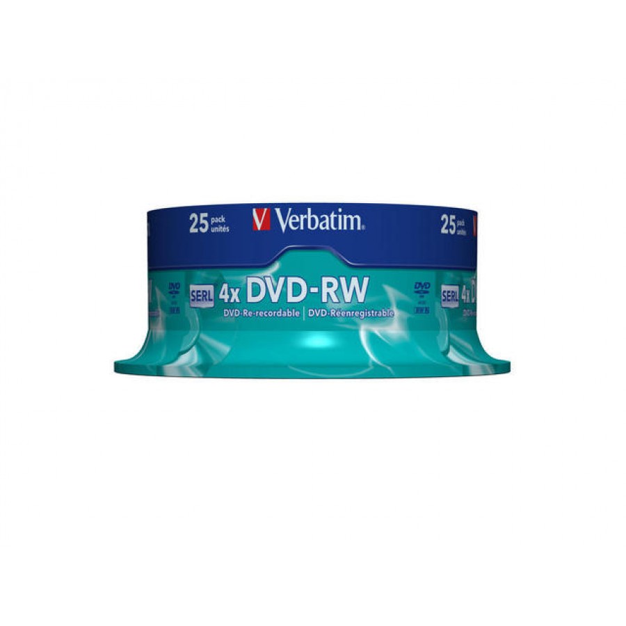 DVD-RW Verbatim 4.7GB X4 Matt Silver 25 Cake