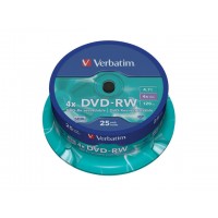 DVD-RW Verbatim 4.7GB X4 Matt Silver 25 Cake