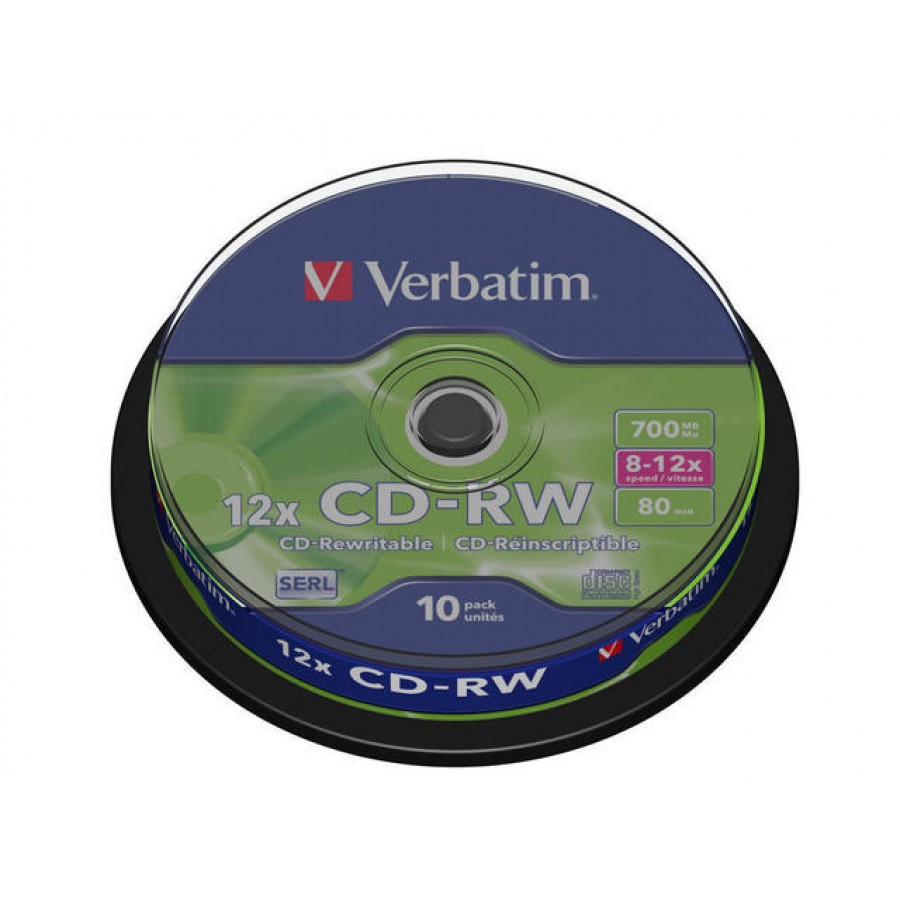 CD-RW Verbatim 700MB Scratch Resistant X12 10 Cake