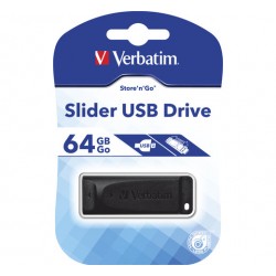 Pendrive Verbatim 64GB Slider USB 2.0