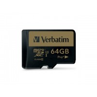 Karta Pamięci Verbatim Micro SDXC Pro+ 64GB Class 10 Uhs-3 + Adapter Sd