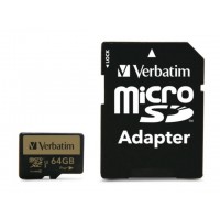 Karta Pamięci Verbatim Micro SDXC Pro+ 64GB Class 10 Uhs-3 + Adapter Sd