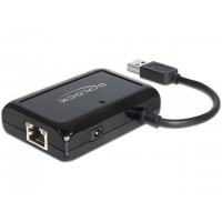 Hub USB 3.0 3-Porty +PORT Gigabit Lan + Zasilacz Delock