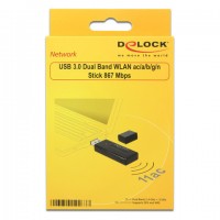 Karta Sieciowa WiFi USB Dual Band 2.4/5 GHz Stick Delock