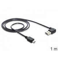 Kabel Mini USB-Am 2.0 1m Easy-USB Kątowy 90" Czarny Delock