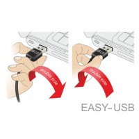 Kabel Mini USB-Am 2.0 1m Easy-USB Kątowy 90" Czarny Delock