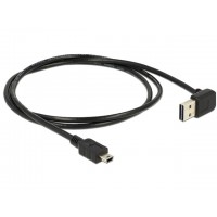 Kabel Mini USB-Am 2.0 1m Easy-USB Kątowy Góra/Dół Czarny Delock