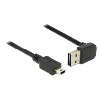 Kabel Mini USB-Am 2.0 1m Easy-USB Kątowy Góra/Dół Czarny Delock