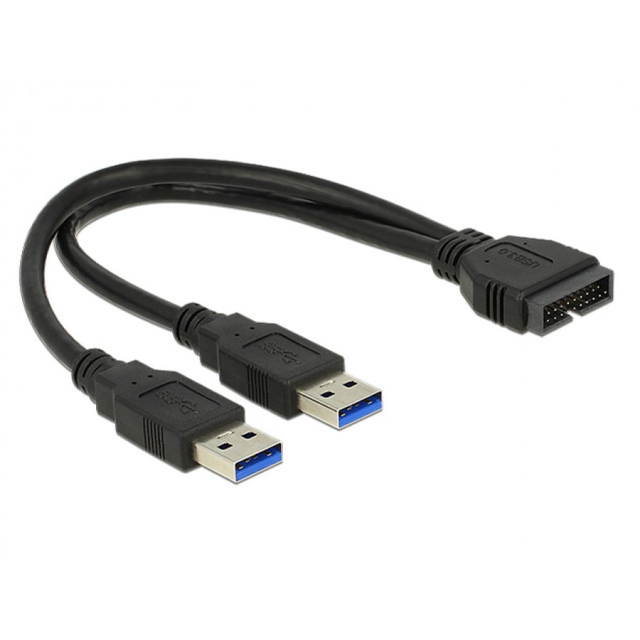 Kabel USB 3.0 Pinheader->2x USB-Am 3.0 25cm Wewnętrzny Delock