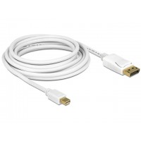 Kabel Displayport Mini(M) V1.2-> Displayport M 2m 4k White Delock