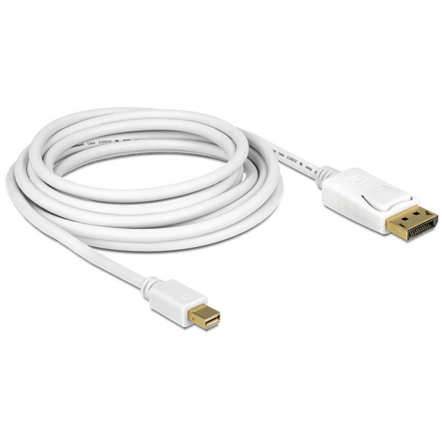 Kabel Displayport Mini(M) V1.2-> Displayport M 2m 4k White Delock