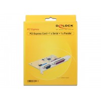 Karta PCI Express->1x Com 9pin(M) + 1x DB25(F) Delock