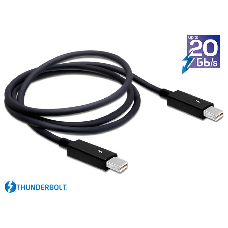 Kabel Thunderbolt M/M Black 1m Delock