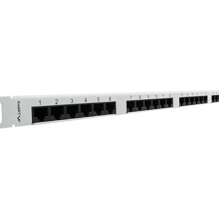 Patch Panel 24 Port 0.5u Kat.5e Szary Lanberg