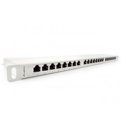 Patch Panel 24 Port 0.5u Kat.6 Ekranowany Szary Lanberg